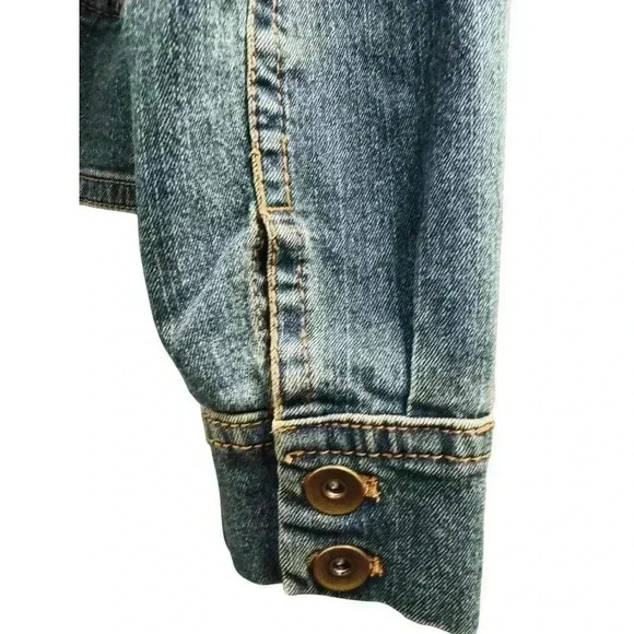Susan Graver Jeans Stretch Denim Button Front Peplum Jacket Patch Pockets Sz XL - Picture 4 of 16